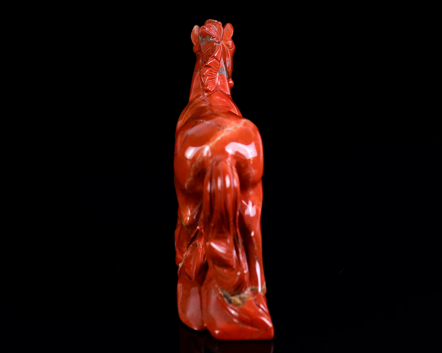 6.3" Red Jasper Hand Carved Crystal Horse Sculpture