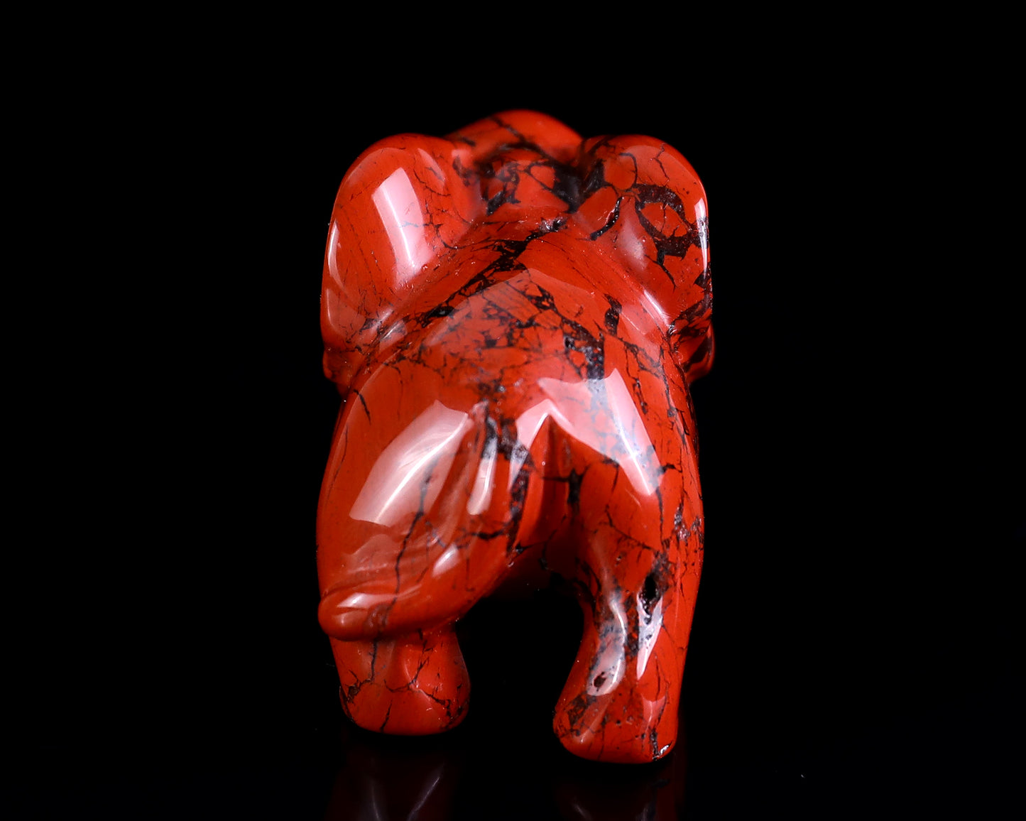 2.4" Red Jasper Hand Carved Crystal Elephant Sculpture