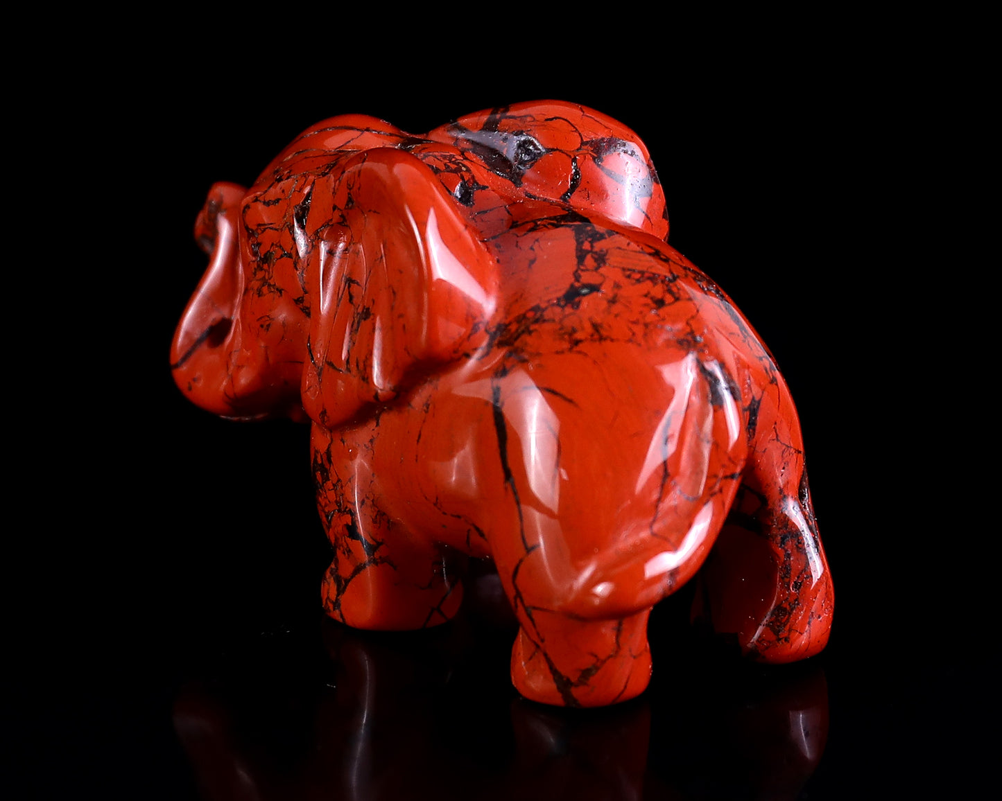 2.4" Red Jasper Hand Carved Crystal Elephant Sculpture