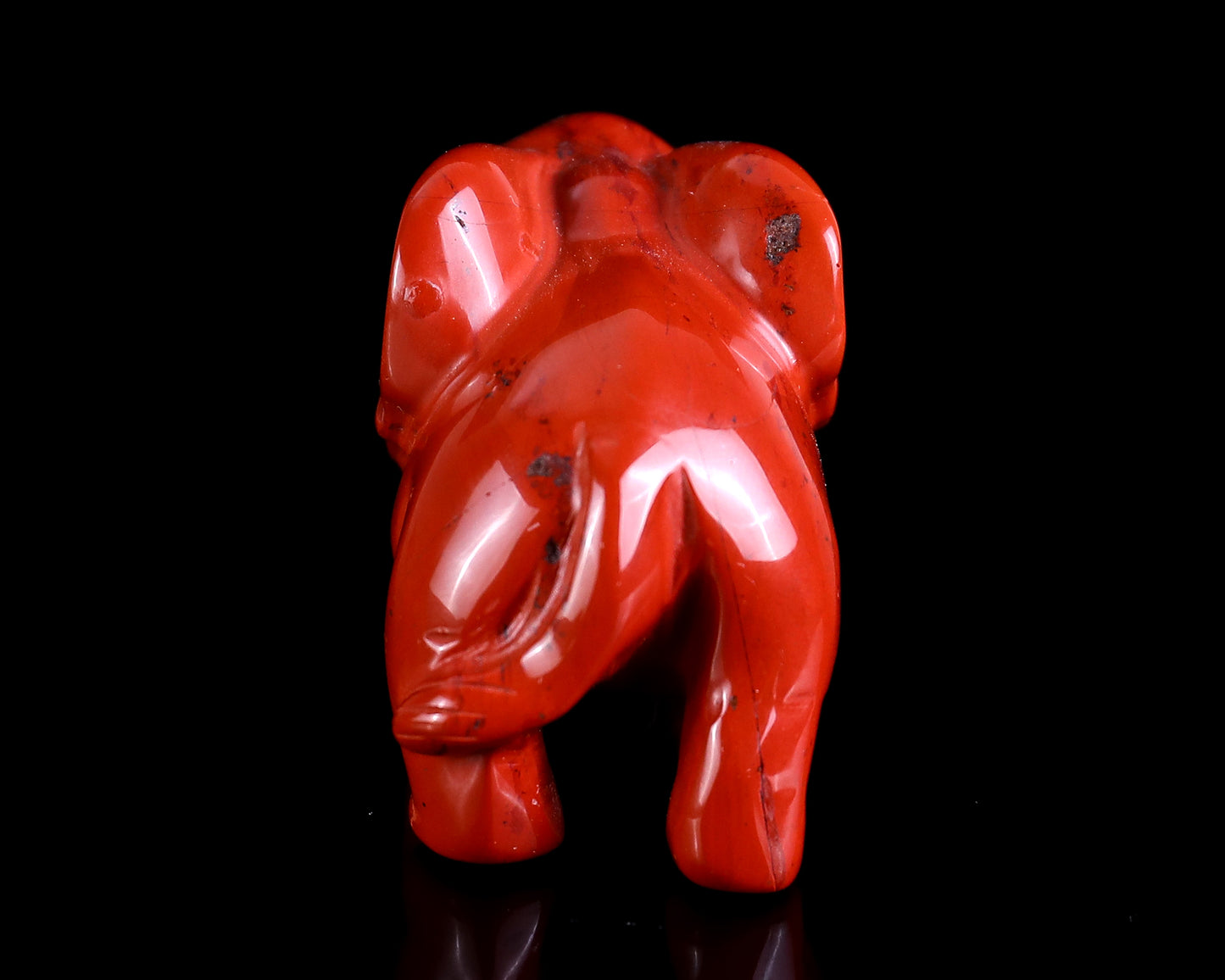 2.4" Red Jasper Hand Carved Crystal Elephant Sculpture