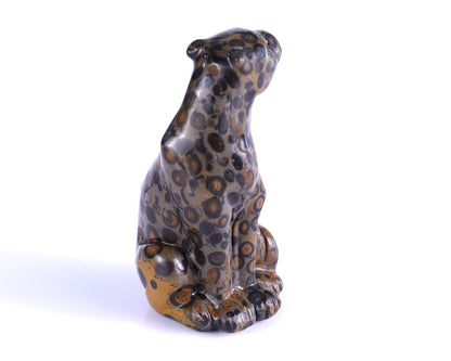 3.0" Leopard Skin Jasper Hand Carved Crystal Leopard Sculpture