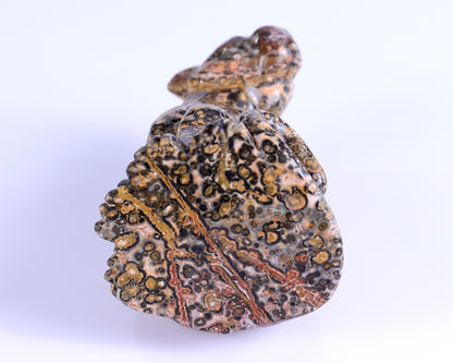 5.0" Leopard Skin Jasper Hand Carved Crystal Leopard Sculpture