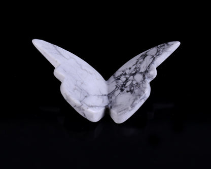 Natural Howlite Hand Carved Crystal Butterfly Set (4pcs)