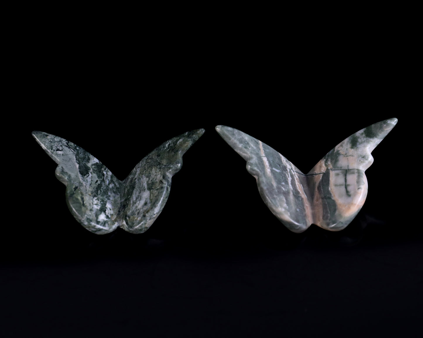 Natural Jiulong Jade Hand Carved Crystal Butterfly Set (4pcs)