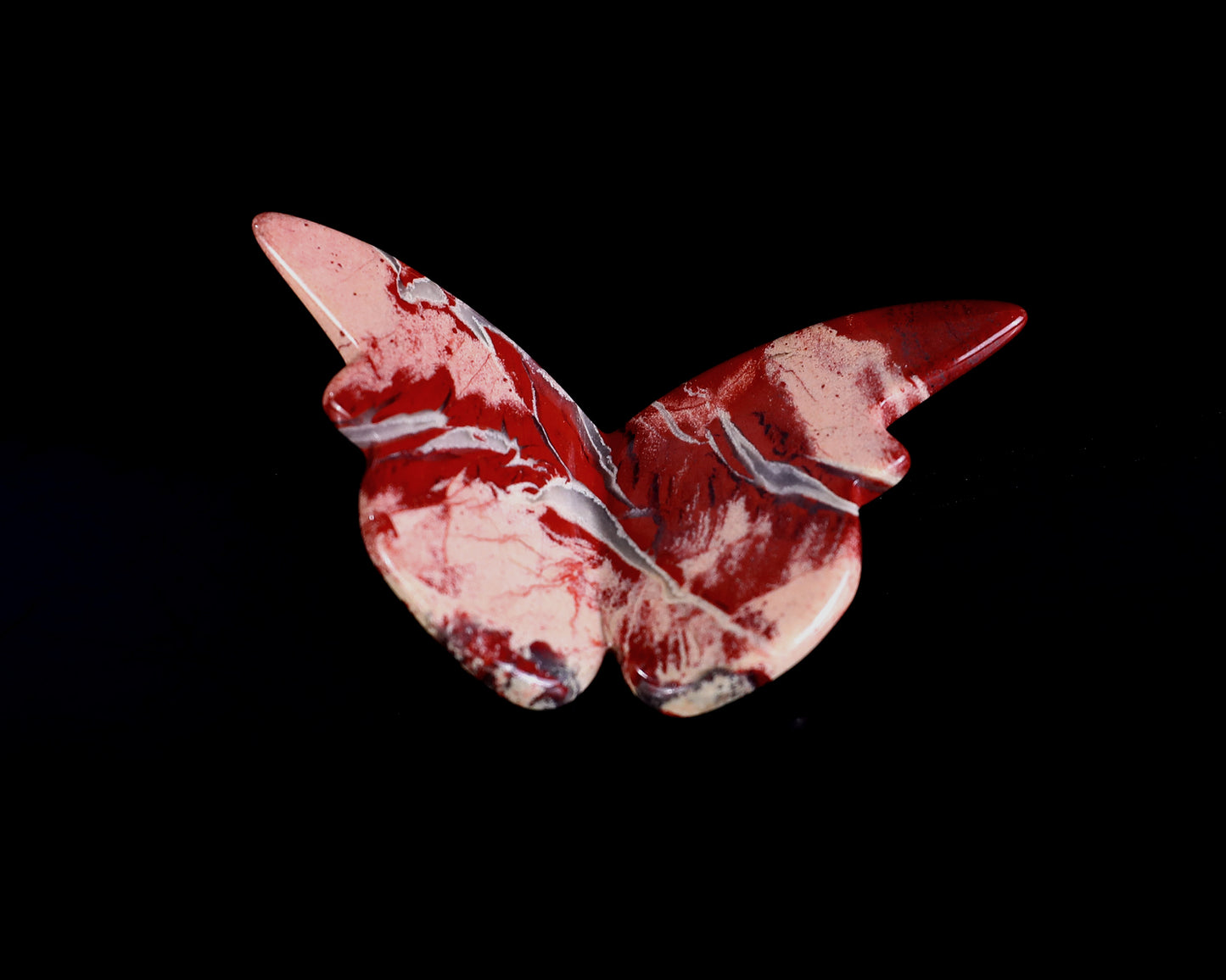 Natural Red Jasper Hand Carved Crystal Butterfly Set (4pcs)