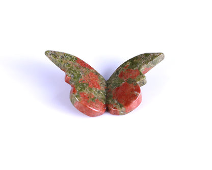 Natural Unakite Hand Carved Crystal Butterfly Set (4pcs)