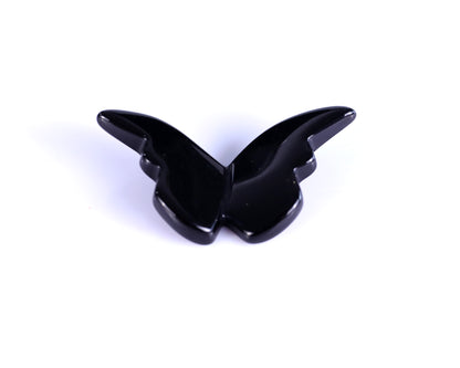 Natural Black Obsidian Hand Carved Crystal Butterfly Set (4pcs)