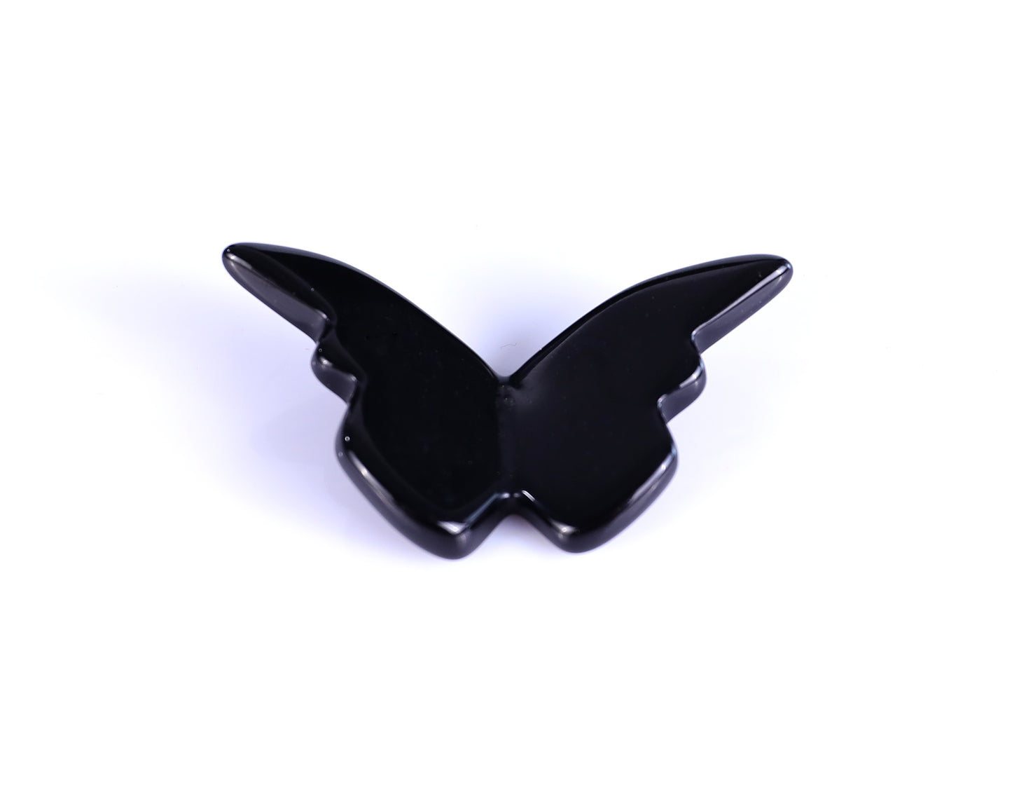 Natural Black Obsidian Hand Carved Crystal Butterfly Set (4pcs)