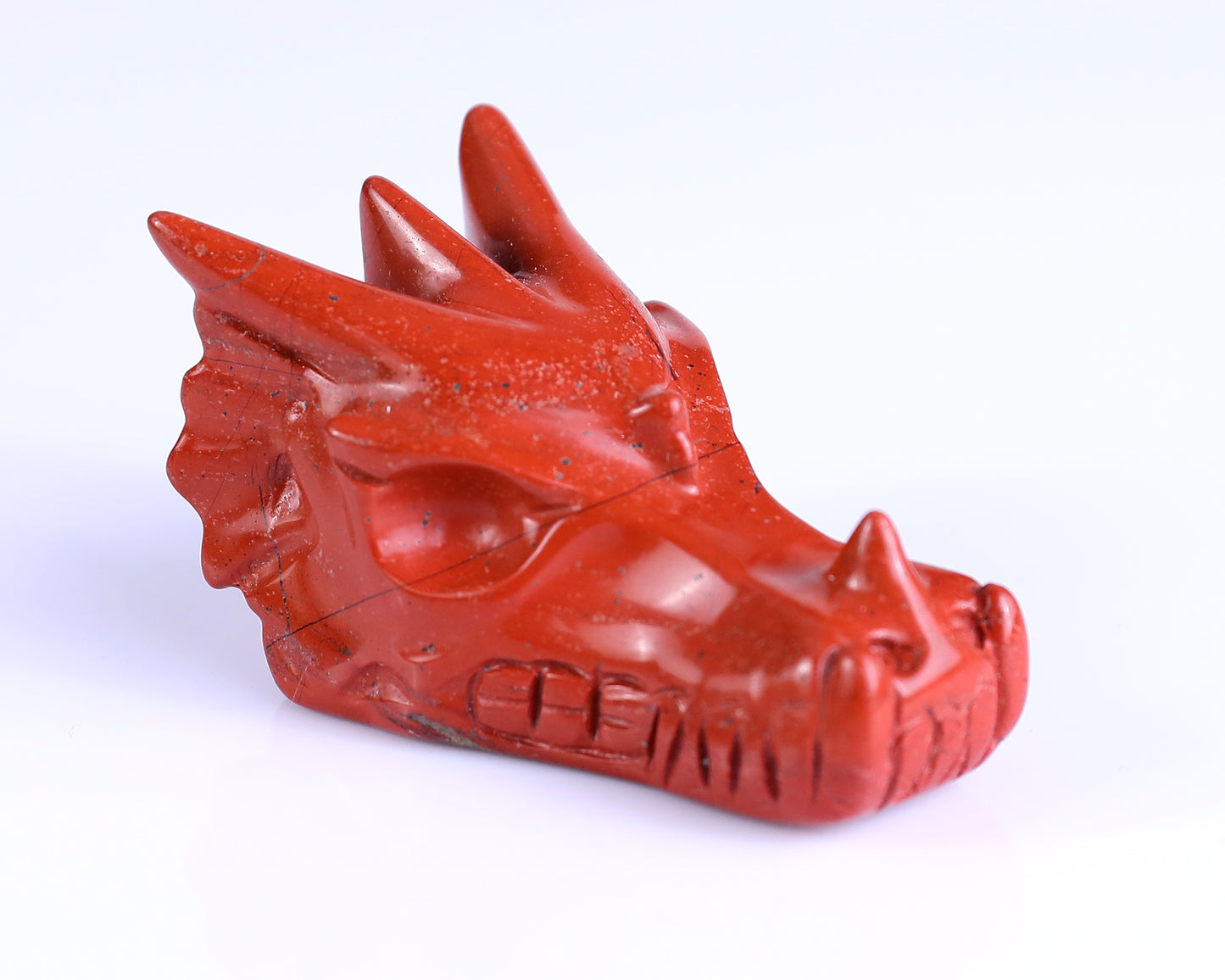 2.5" Red Jasper Hand Carved Crystal Dragon Skull Sculpture