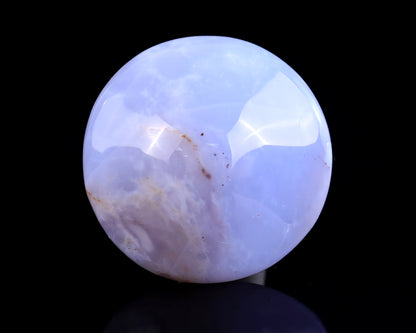 56mm Blue Chalcedony Hand Carved Crystal Mushroom Sculpture