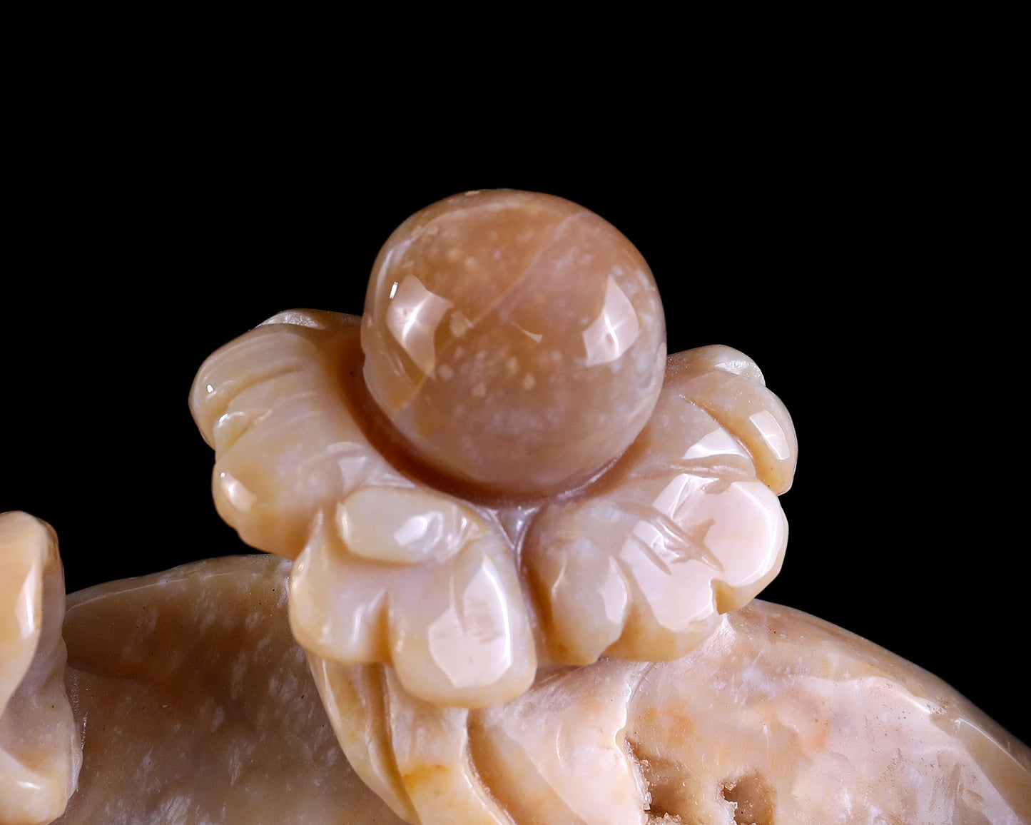 10.6" Chalcedony Hand Carved Crystal Fishes Sculpture