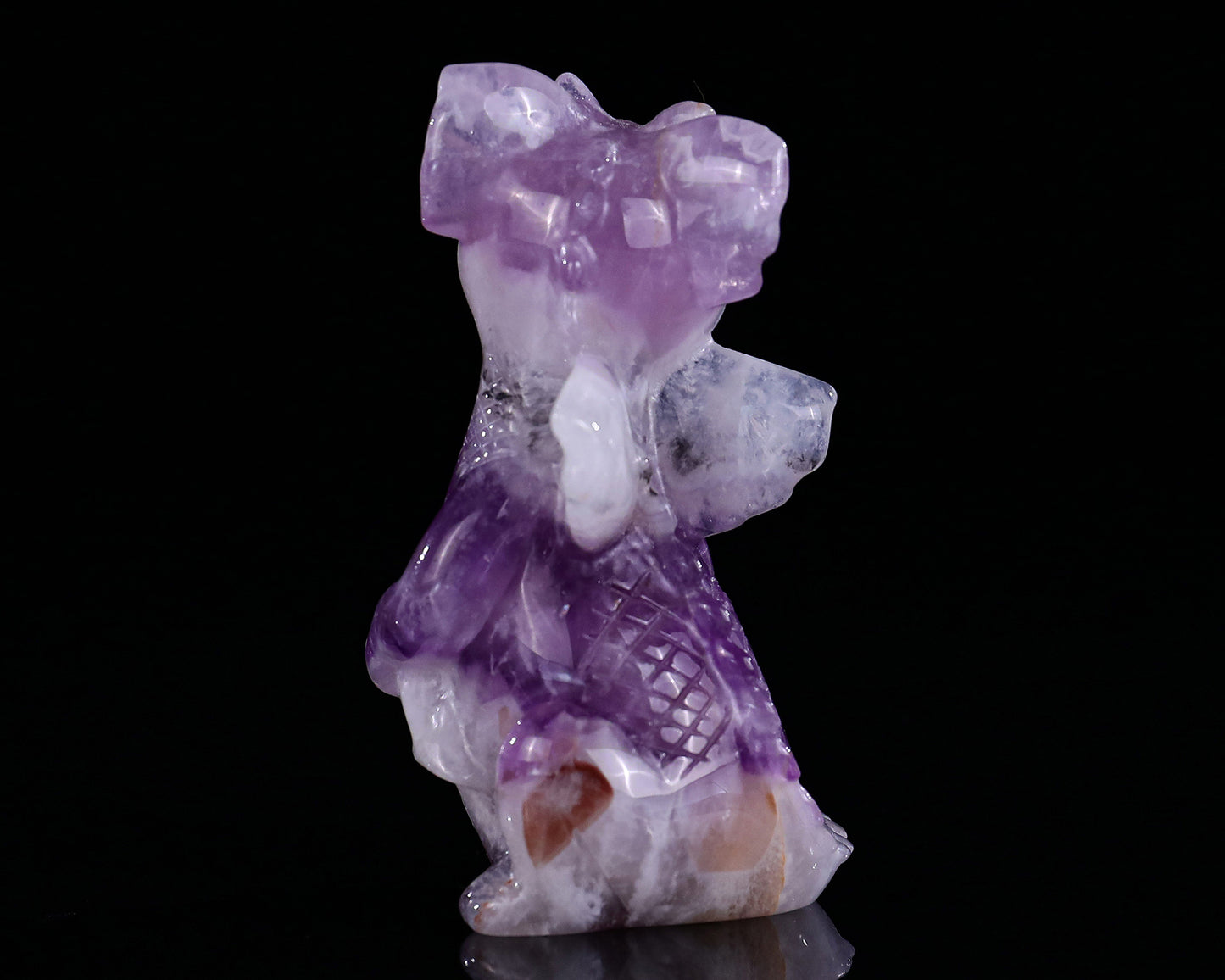 3.3" Amethyst Hand Carved Crystal Cute Baby Dragon Sculpture