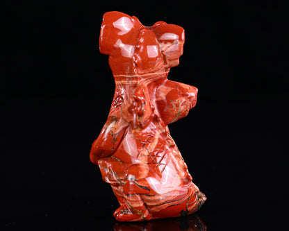 3.3" Red Jasper Hand Carved Crystal Cute Baby Dragon Sculpture