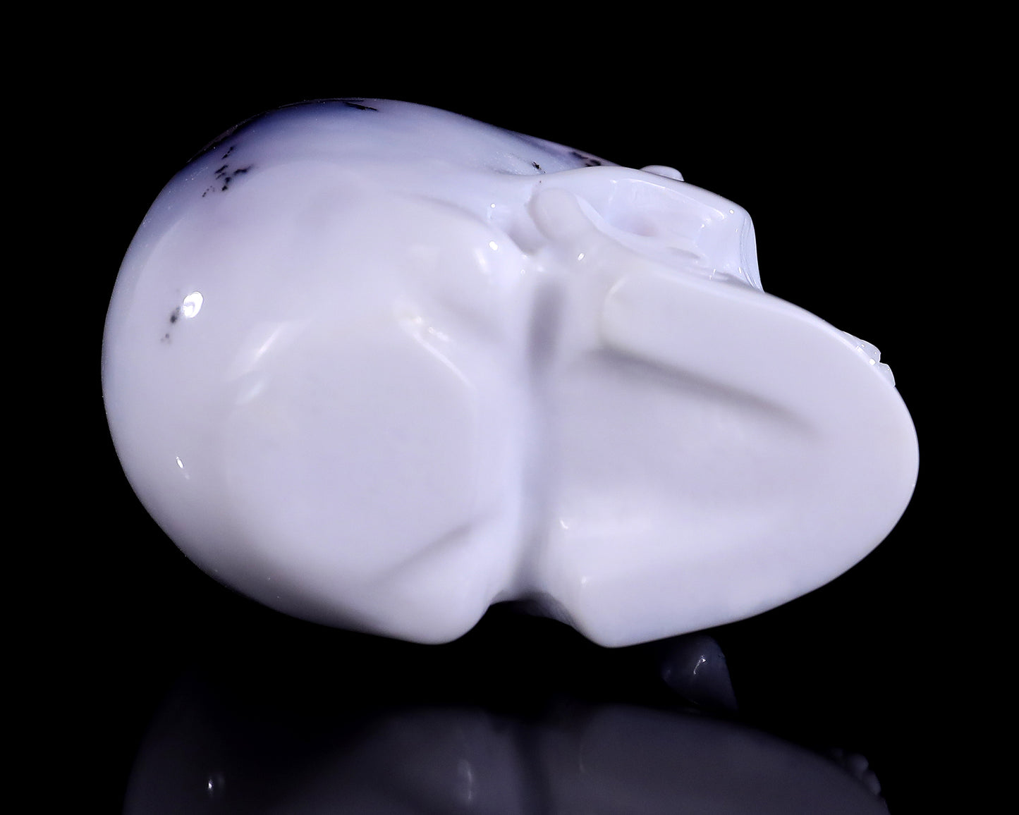 2.2" White Opal Hand Carved Crystal Realistic Skull Sculpture