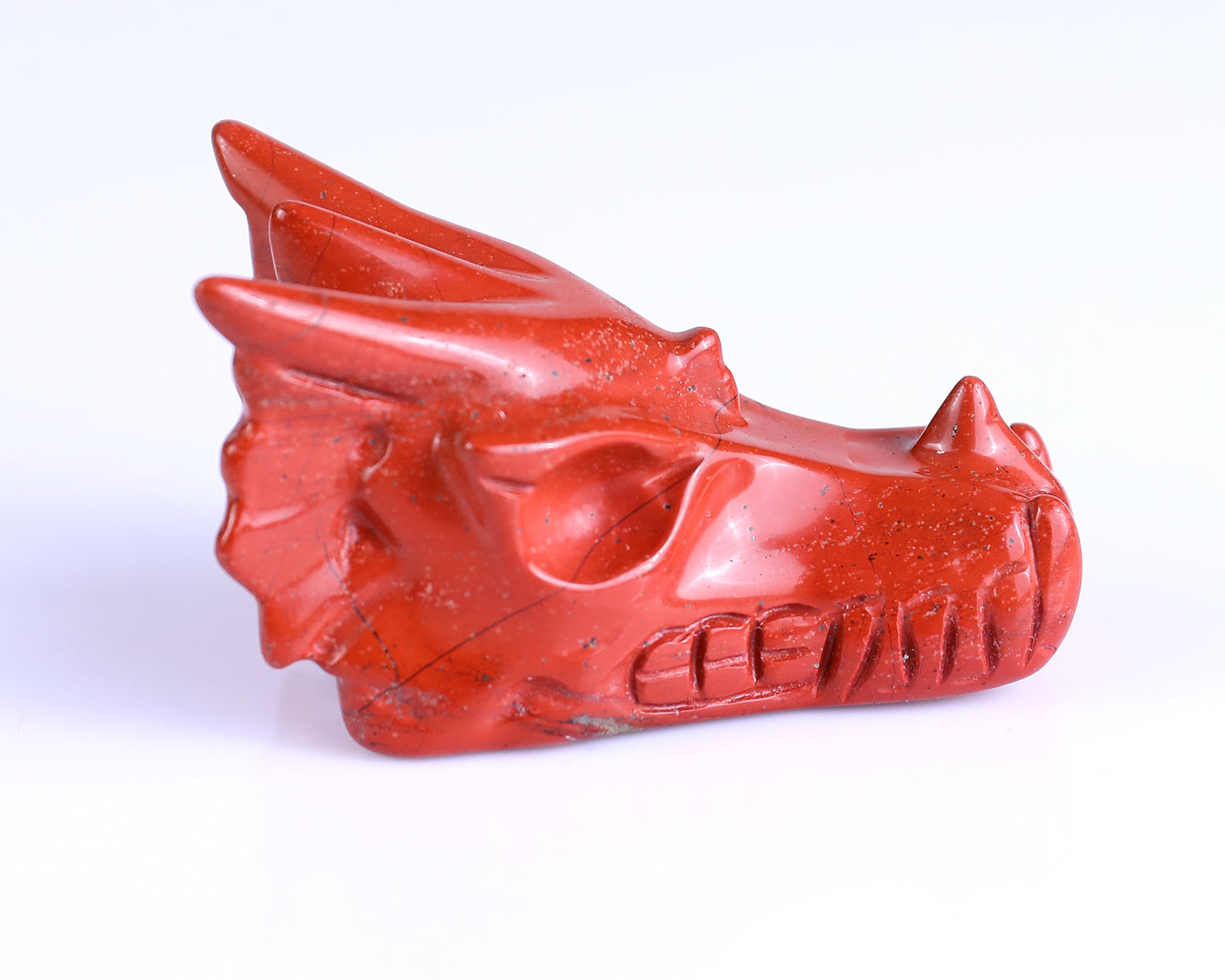 2.5" Red Jasper Hand Carved Crystal Dragon Skull Sculpture