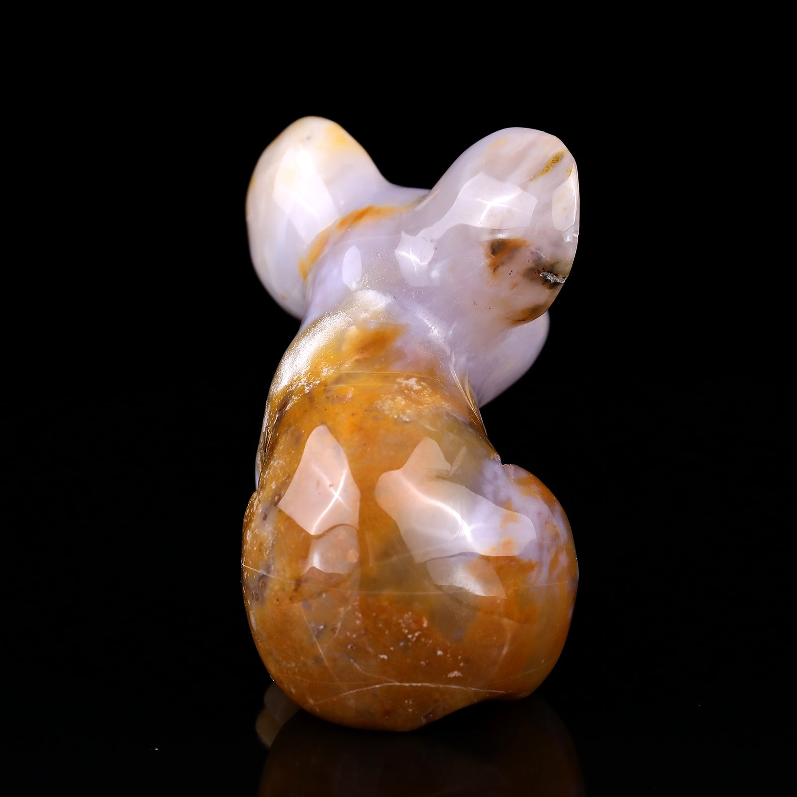 4.0" Chalcedony Hand Carved Crystal Koala Sculpture Crystallumi