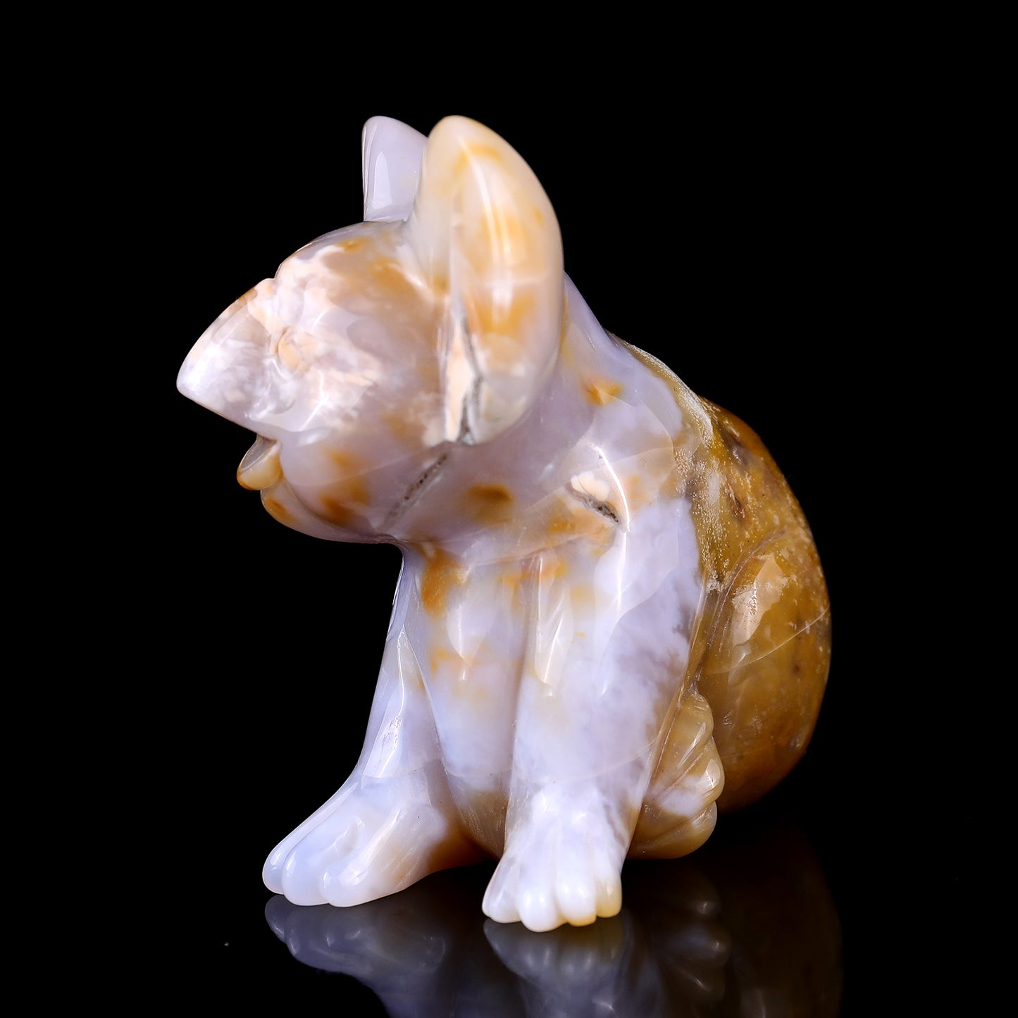 4.0" Chalcedony Hand Carved Crystal Koala Sculpture Crystallumi