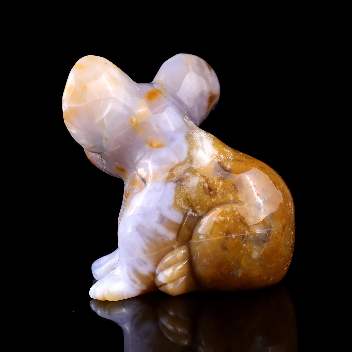 4.0" Chalcedony Hand Carved Crystal Koala Sculpture Crystallumi