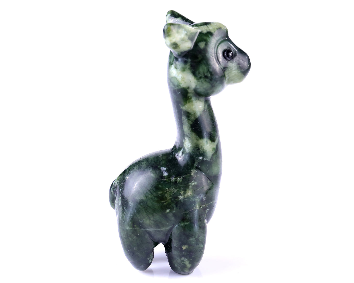 4.0" New Jade Hand Carved Crystal Alpaca Sculpture Crystallumi