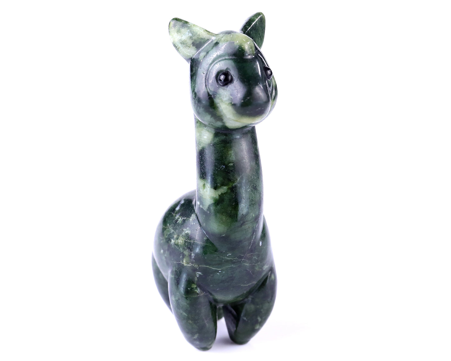 4.0" New Jade Hand Carved Crystal Alpaca Sculpture Crystallumi