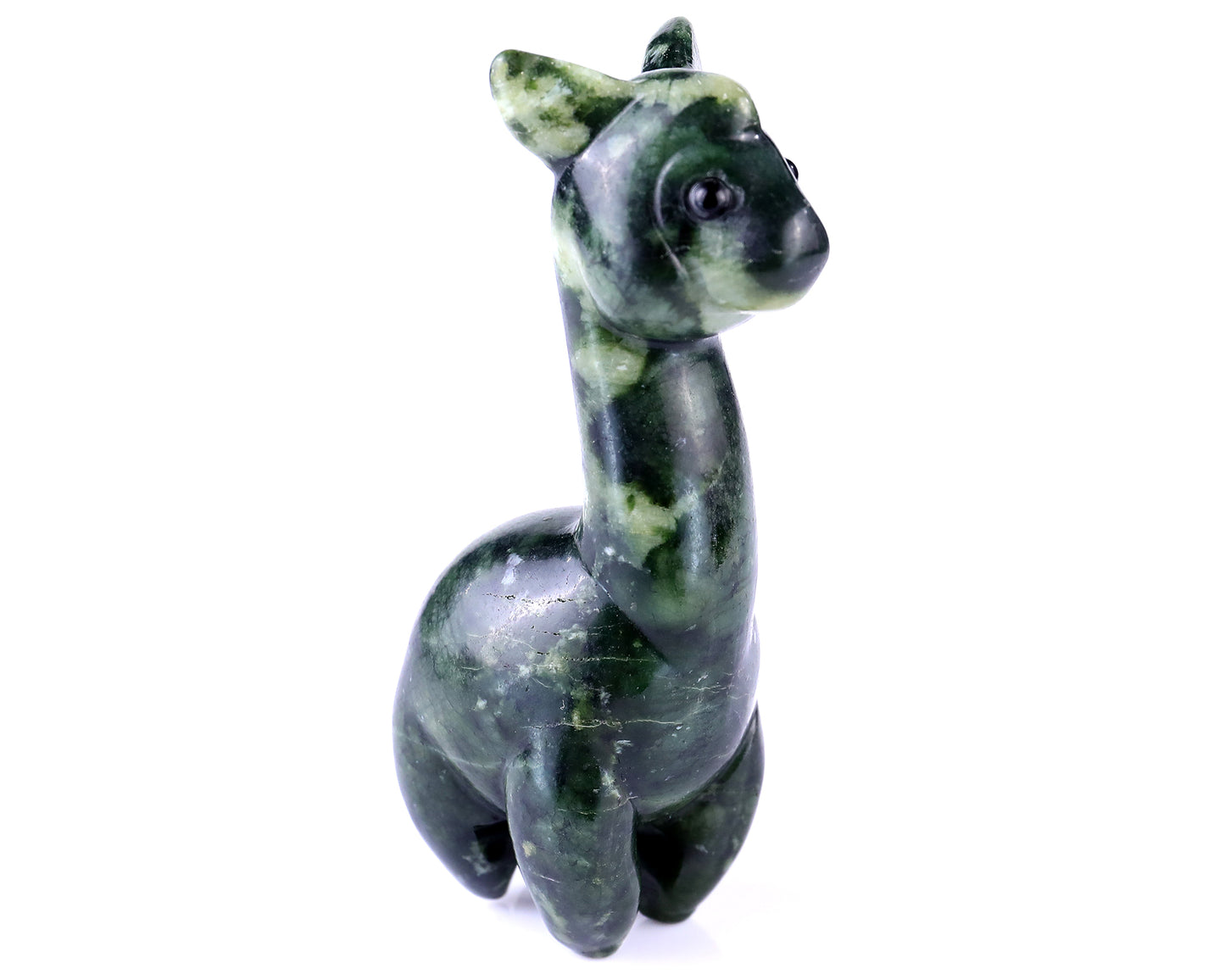 4.0" New Jade Hand Carved Crystal Alpaca Sculpture Crystallumi