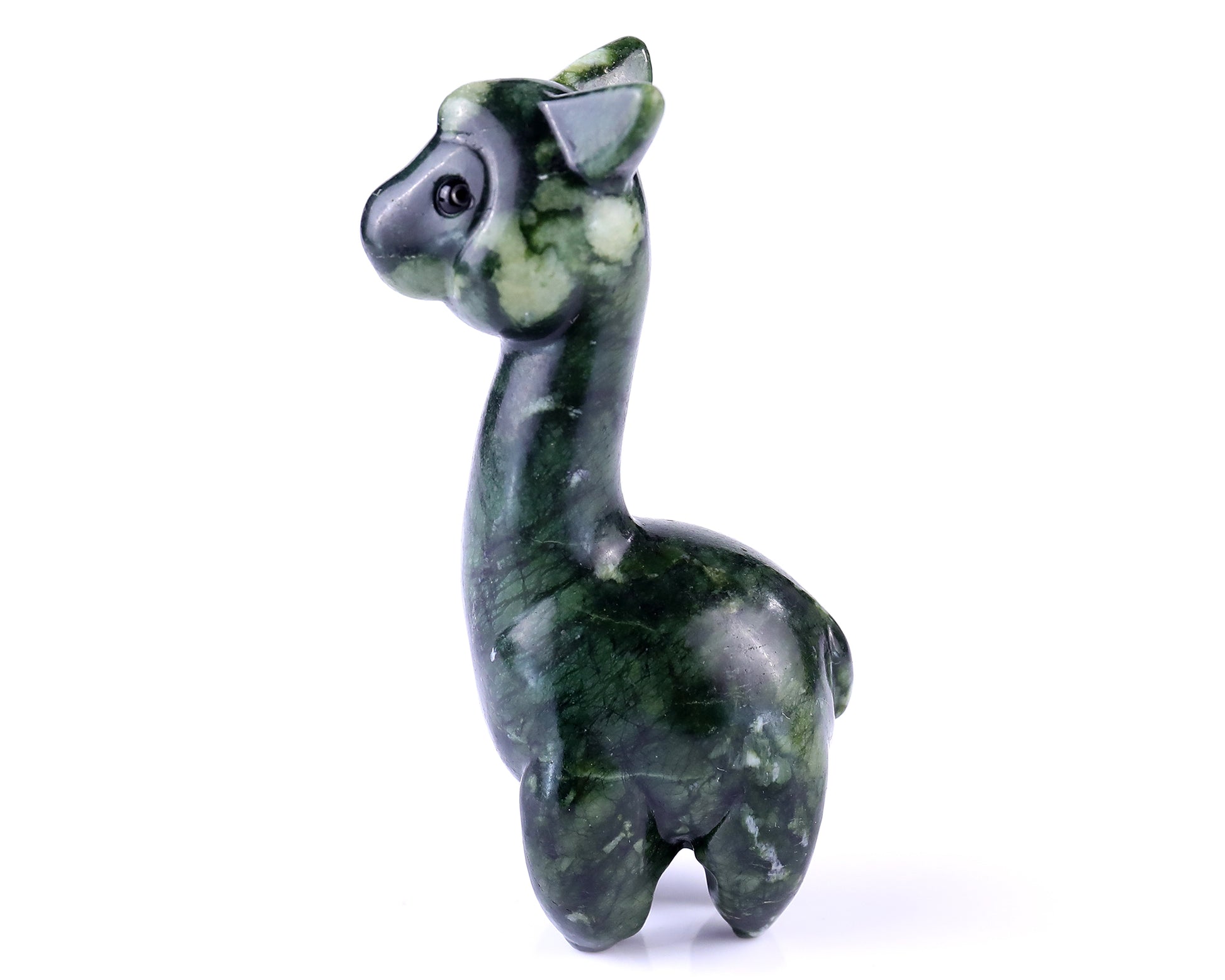 4.0" New Jade Hand Carved Crystal Alpaca Sculpture Crystallumi