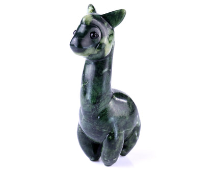 4.0" New Jade Hand Carved Crystal Alpaca Sculpture Crystallumi