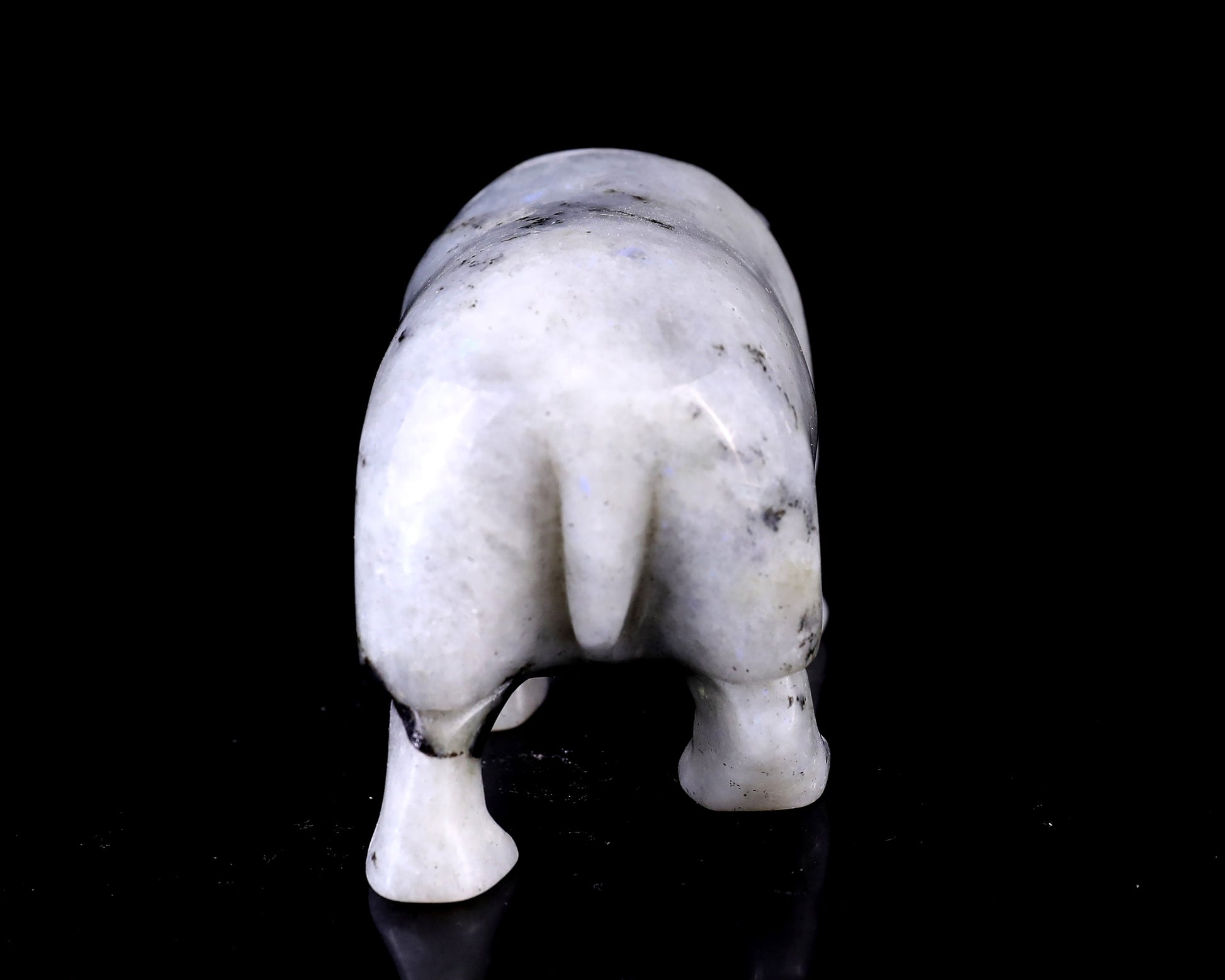 4.1" Labradorite Hand Carved Crystal Hippo Sculpture Crystallumi