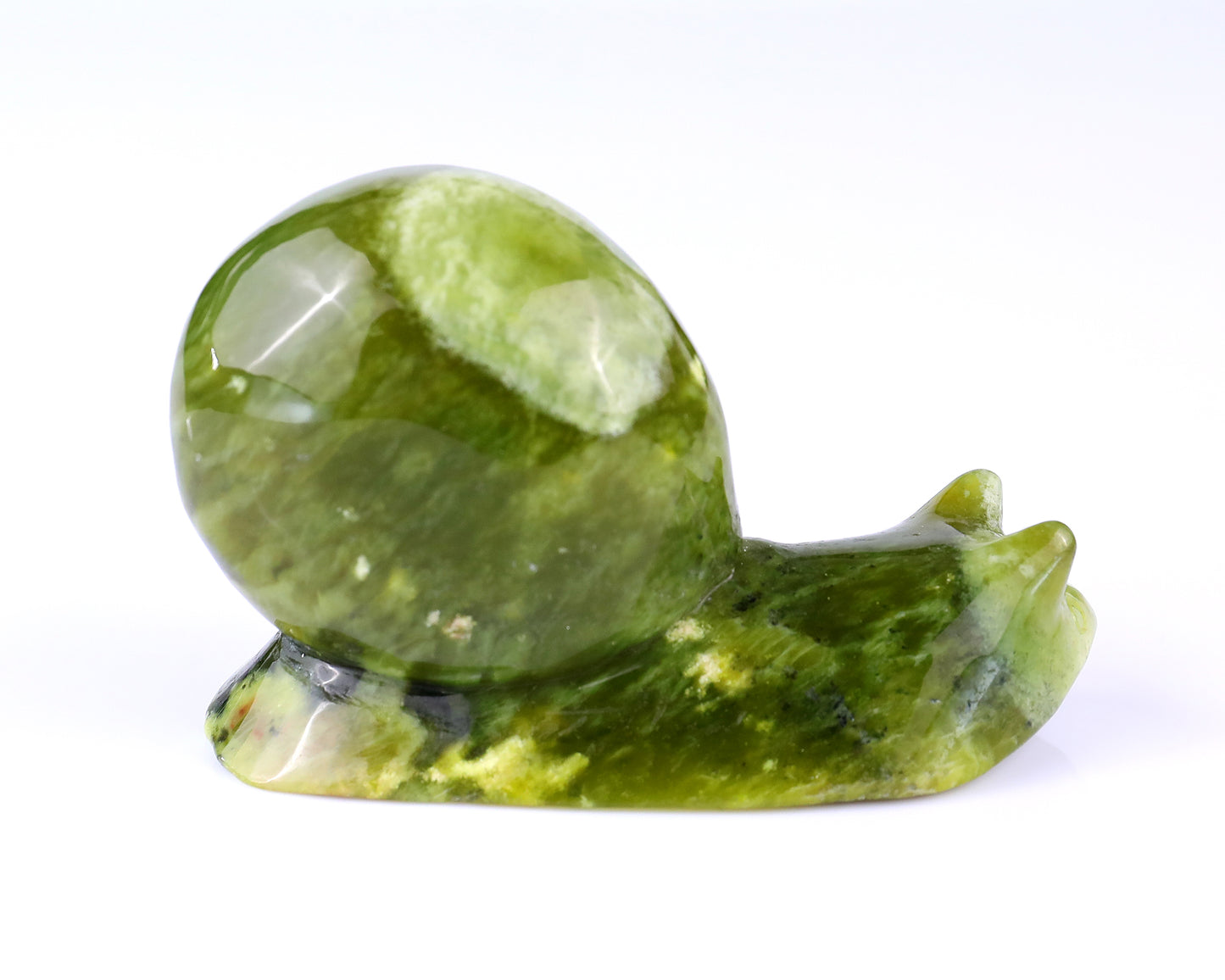 4.1" New Jade Hand Carved Crystal Snail Sculpture Crystallumi