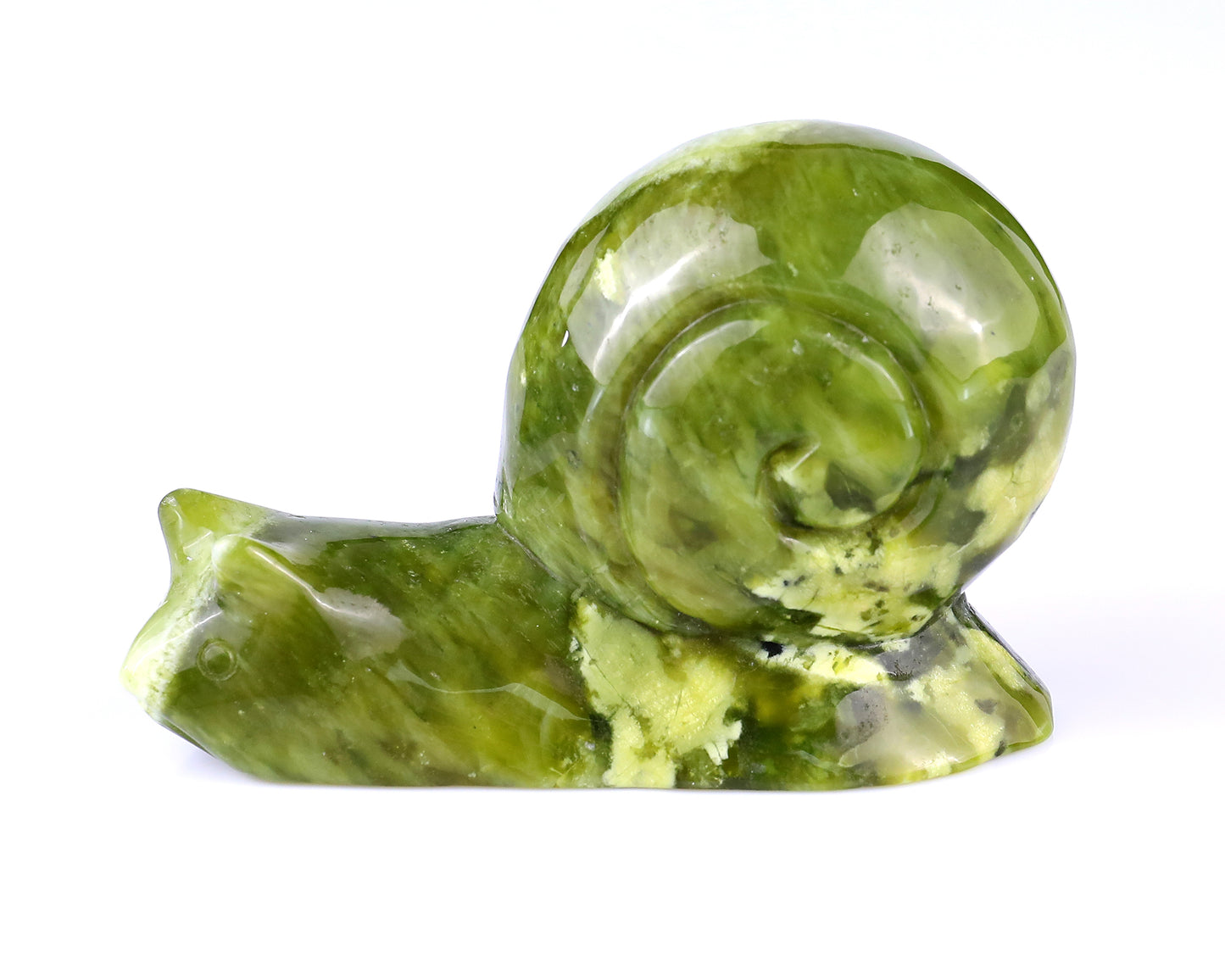 4.1" New Jade Hand Carved Crystal Snail Sculpture Crystallumi