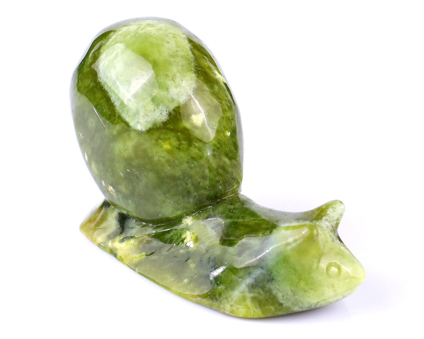 4.1" New Jade Hand Carved Crystal Snail Sculpture Crystallumi