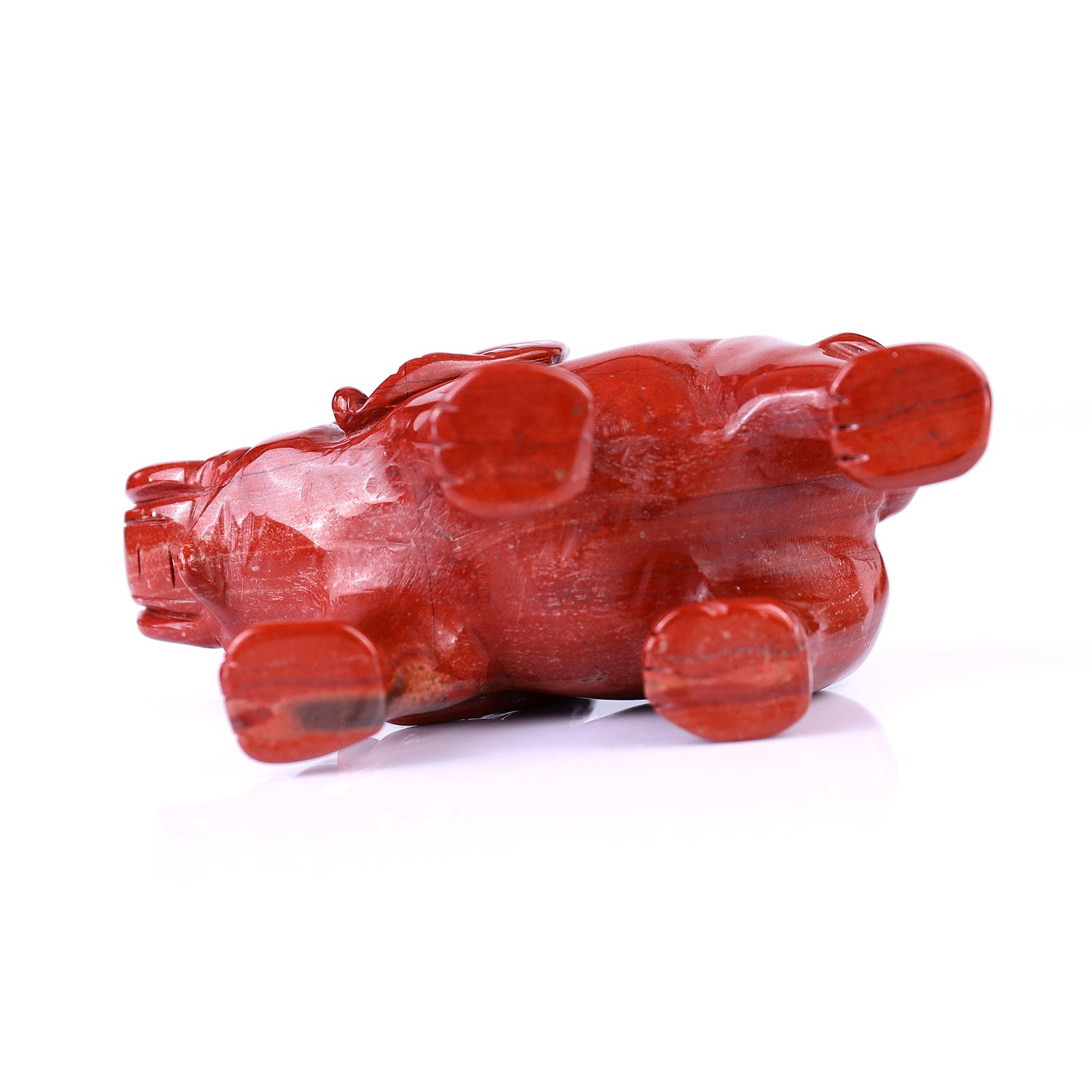 4.1" Red Jasper Hand Carved Crystal Elephant Sculpture Crystallumi