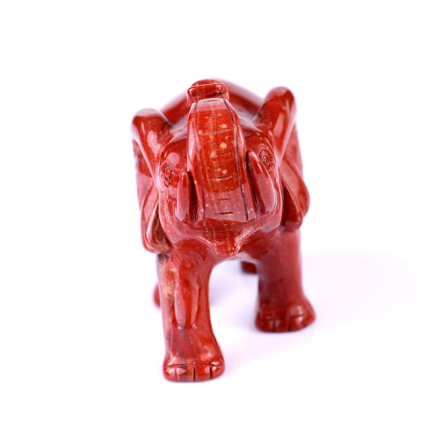 4.1" Red Jasper Hand Carved Crystal Elephant Sculpture Crystallumi