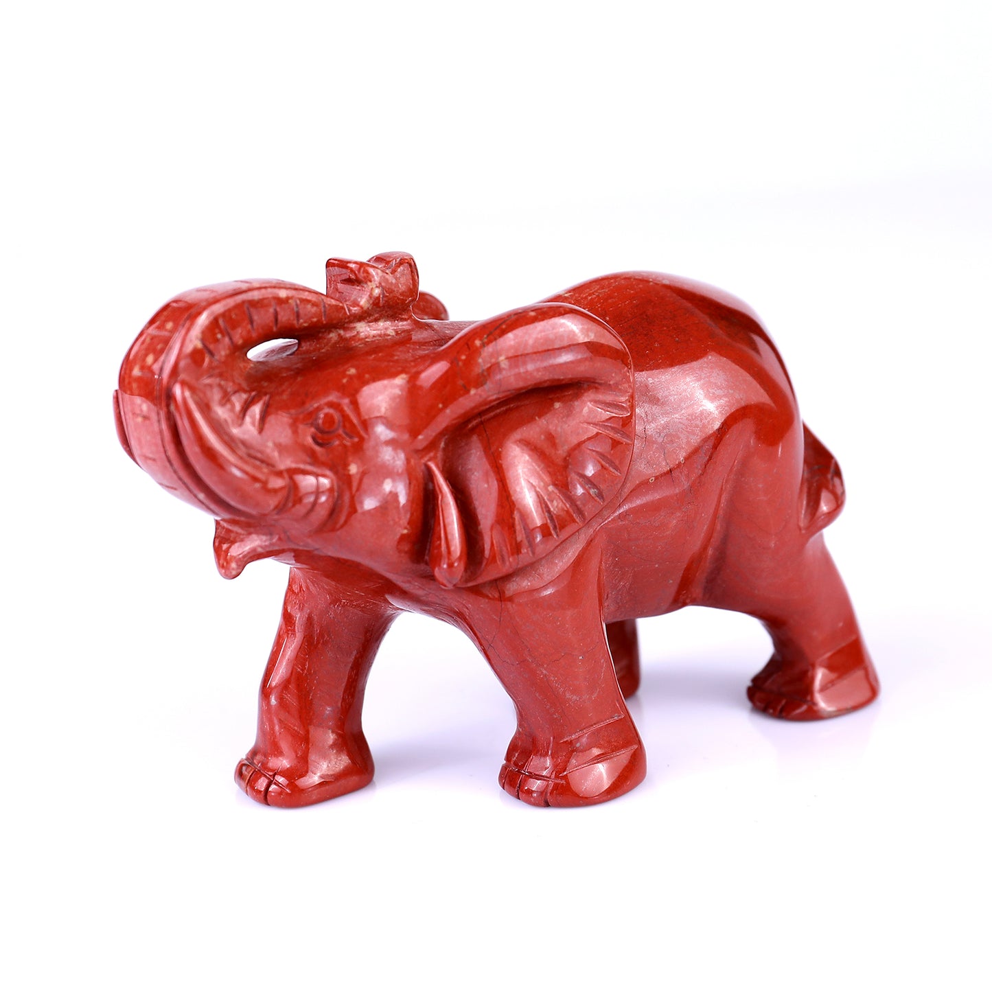 4.1" Red Jasper Hand Carved Crystal Elephant Sculpture Crystallumi