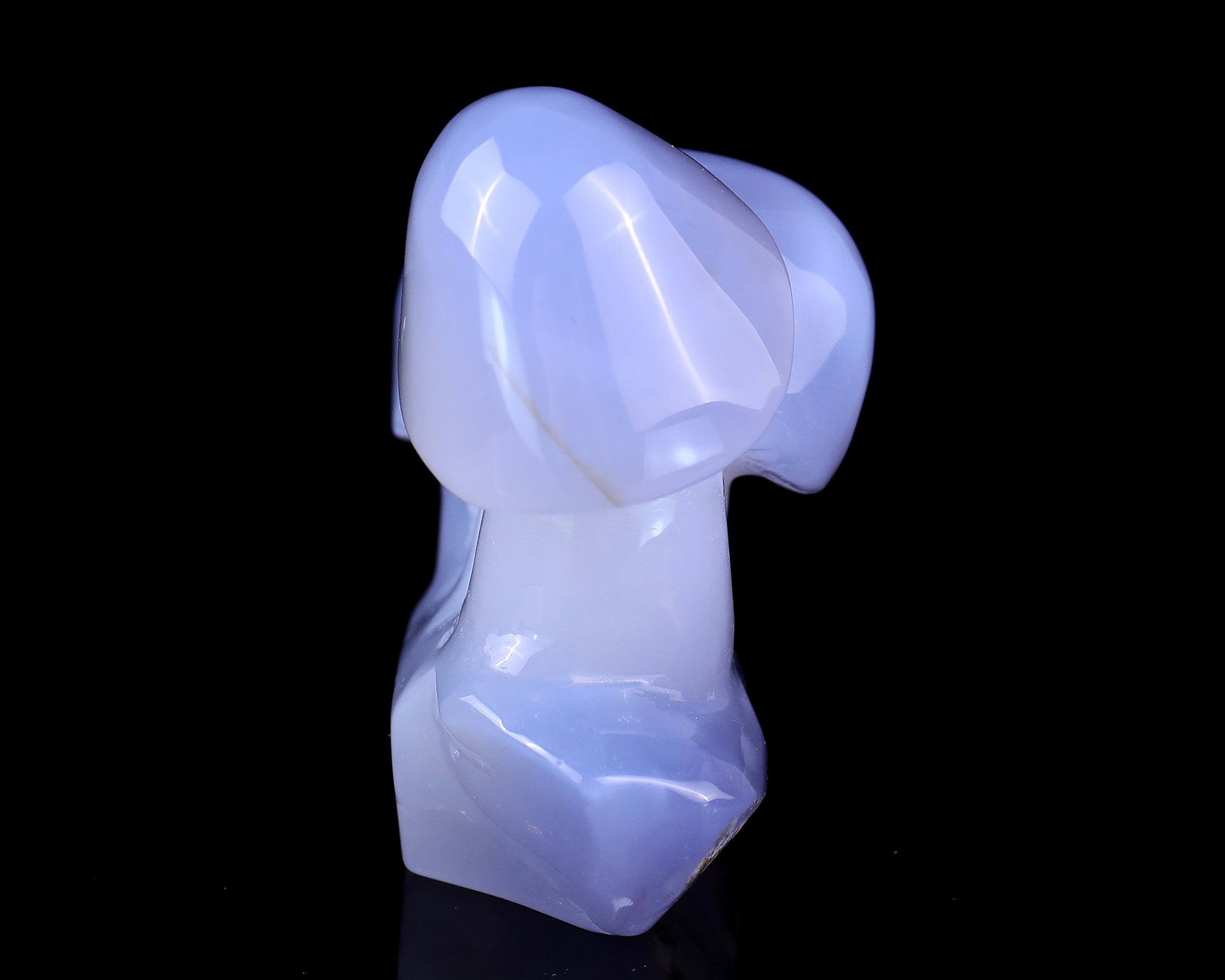 4.2" Blue Chalcedony Hand Carved Crystal Mushrooms Sculpture Crystallumi