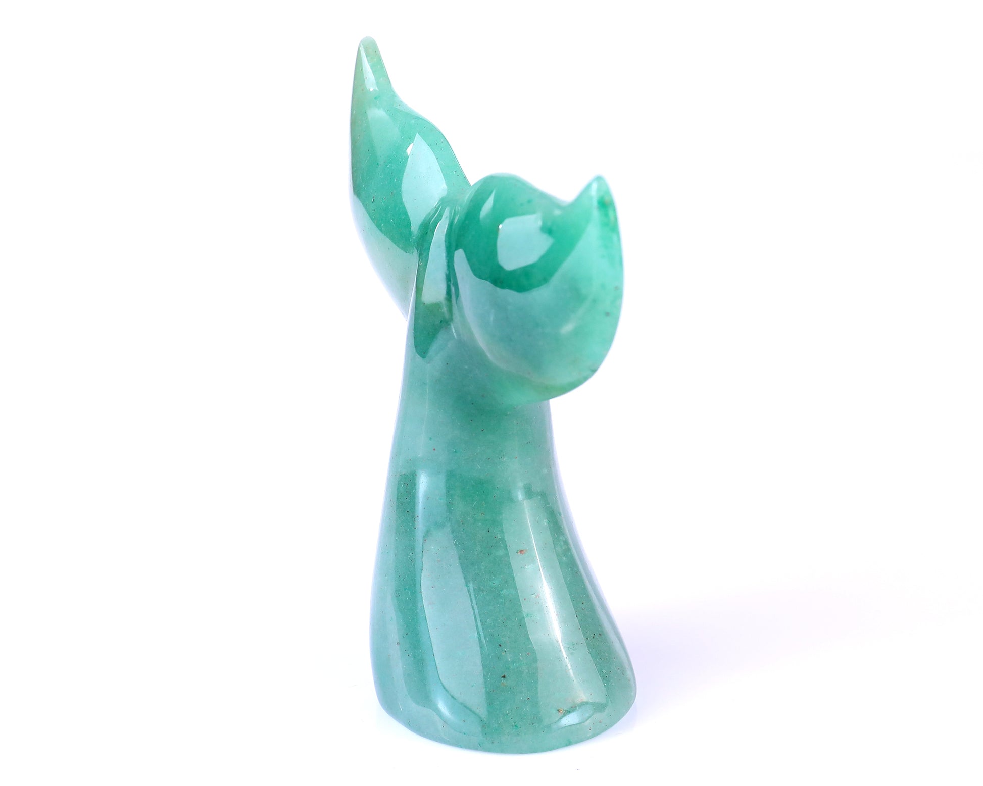 4.2" Green Aventurine Hand Carved Crystal Whale Tail Crystallumi