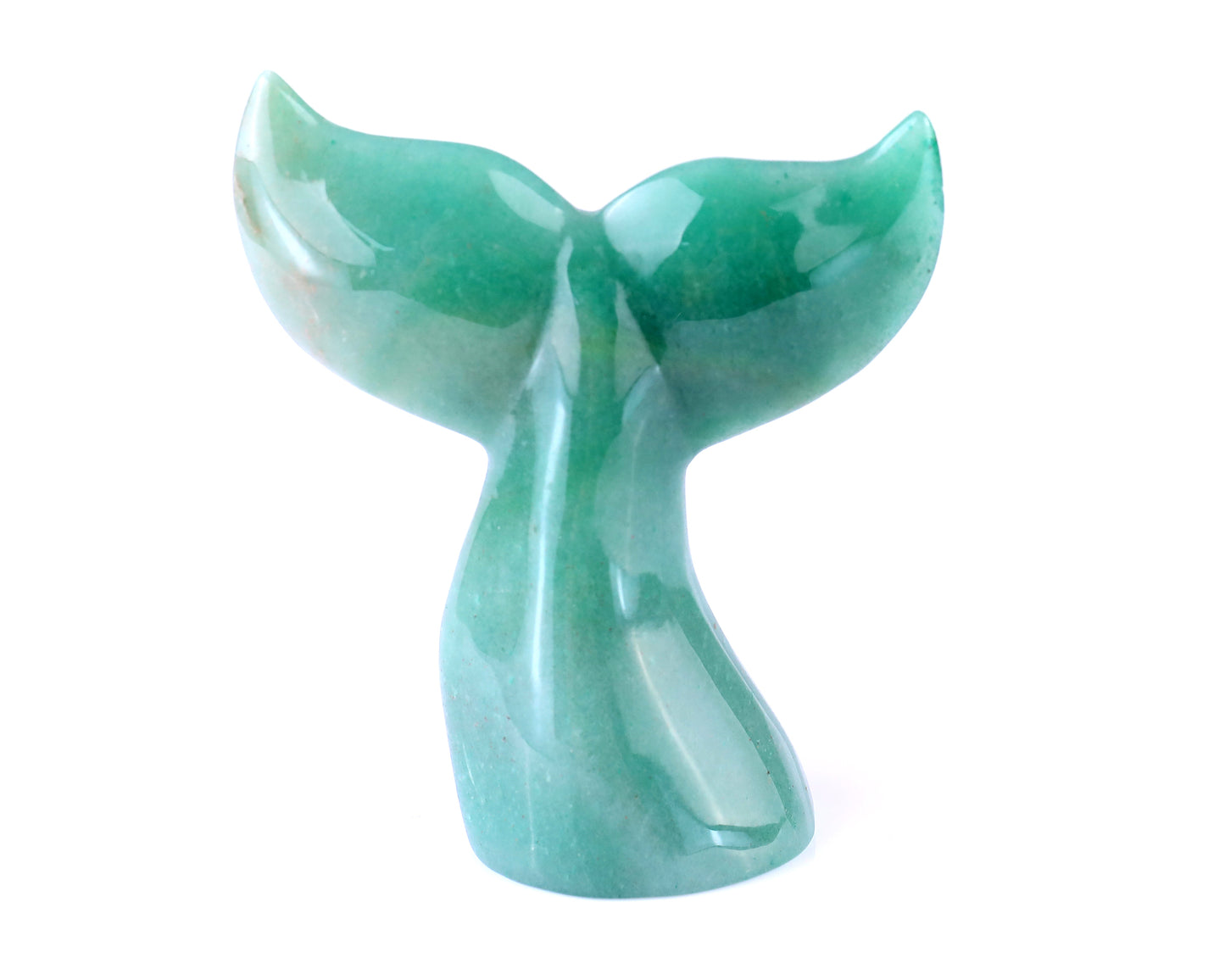 4.2" Green Aventurine Hand Carved Crystal Whale Tail Crystallumi