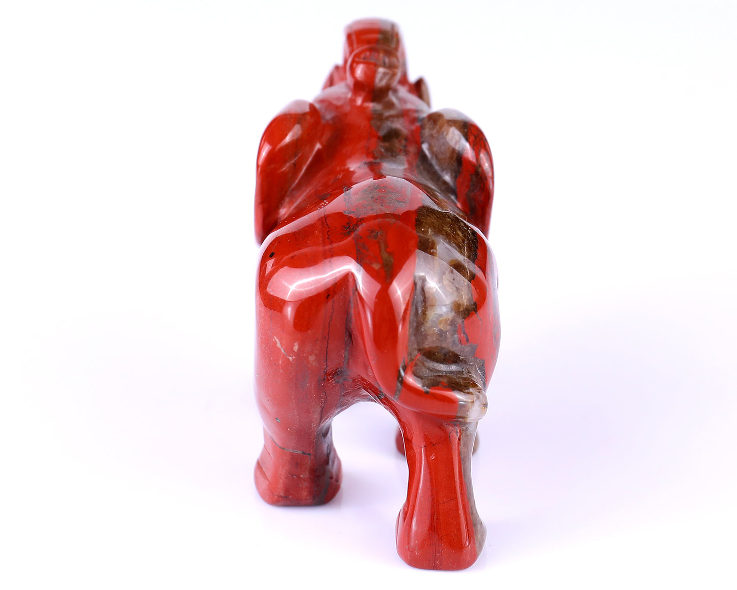 4.2" Red Jasper Hand Carved Crystal Elephant Sculpture Crystallumi