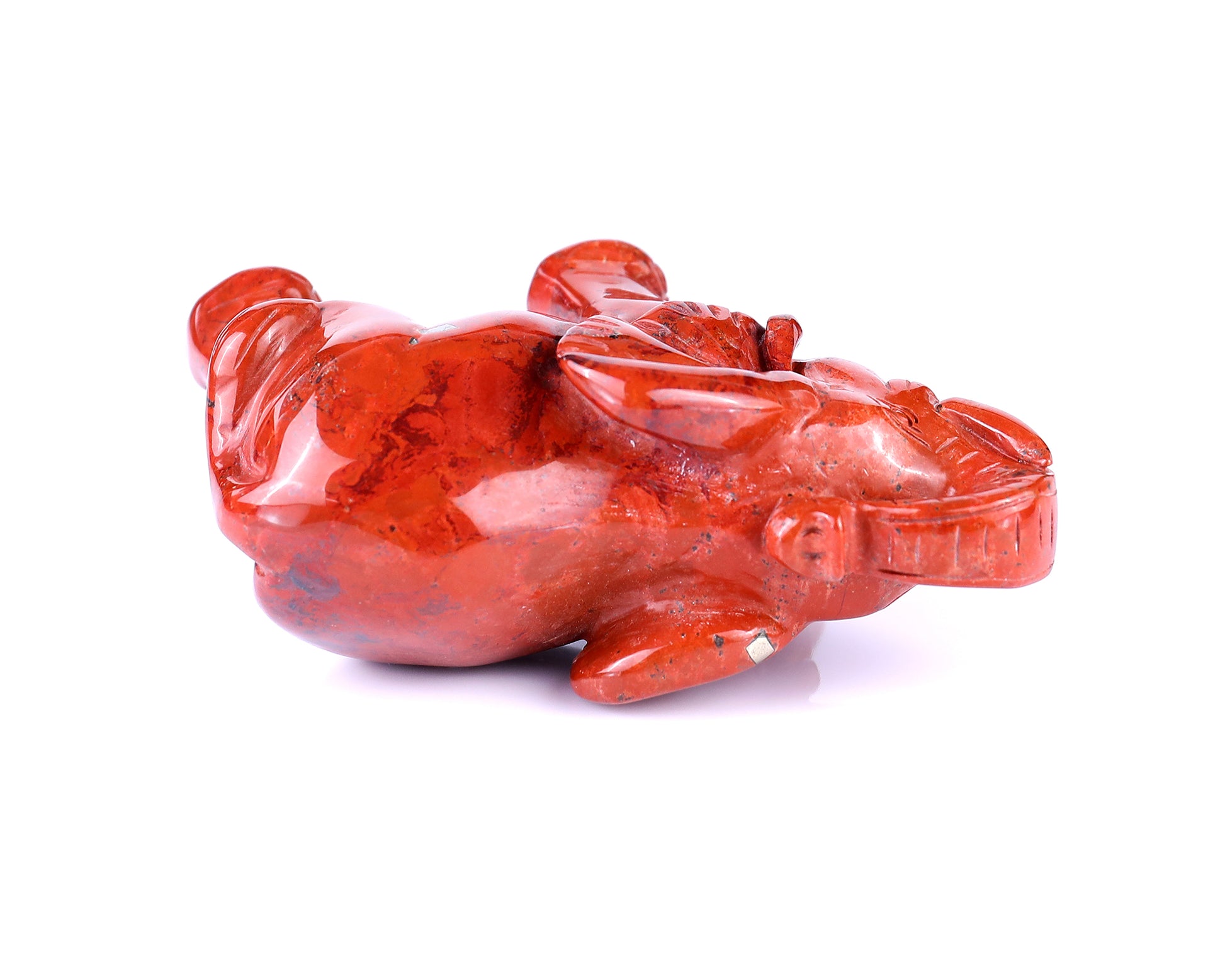 4.2" Red Jasper Hand Carved Crystal Elephant Sculpture Crystallumi