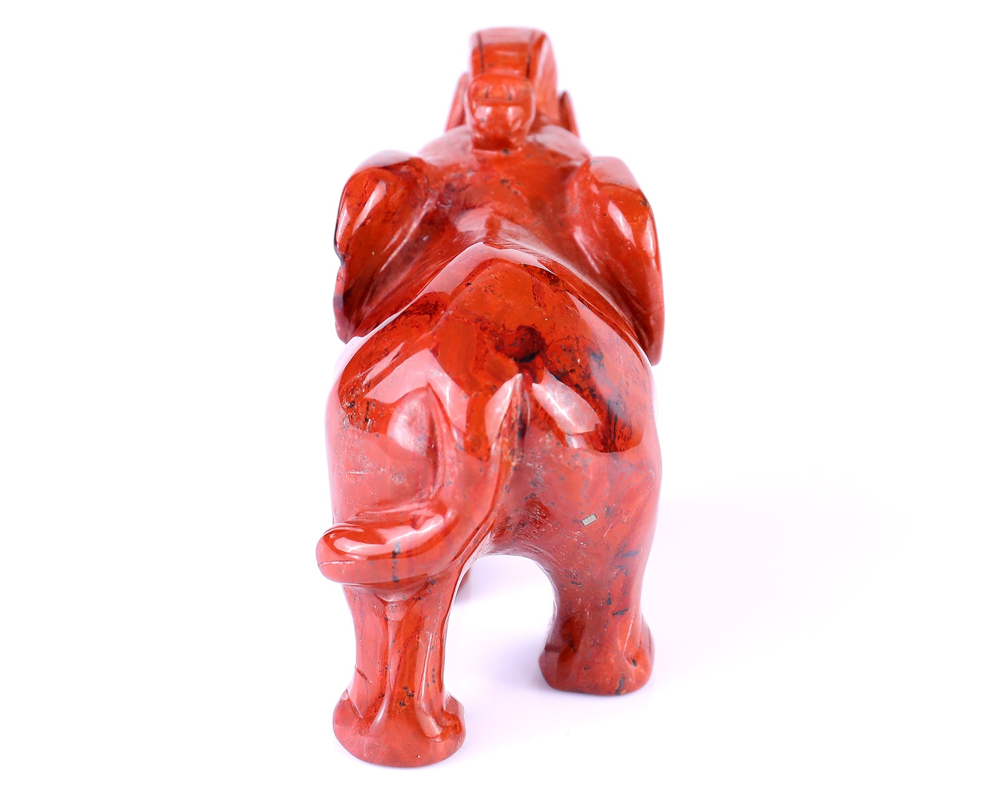 4.2" Red Jasper Hand Carved Crystal Elephant Sculpture Crystallumi