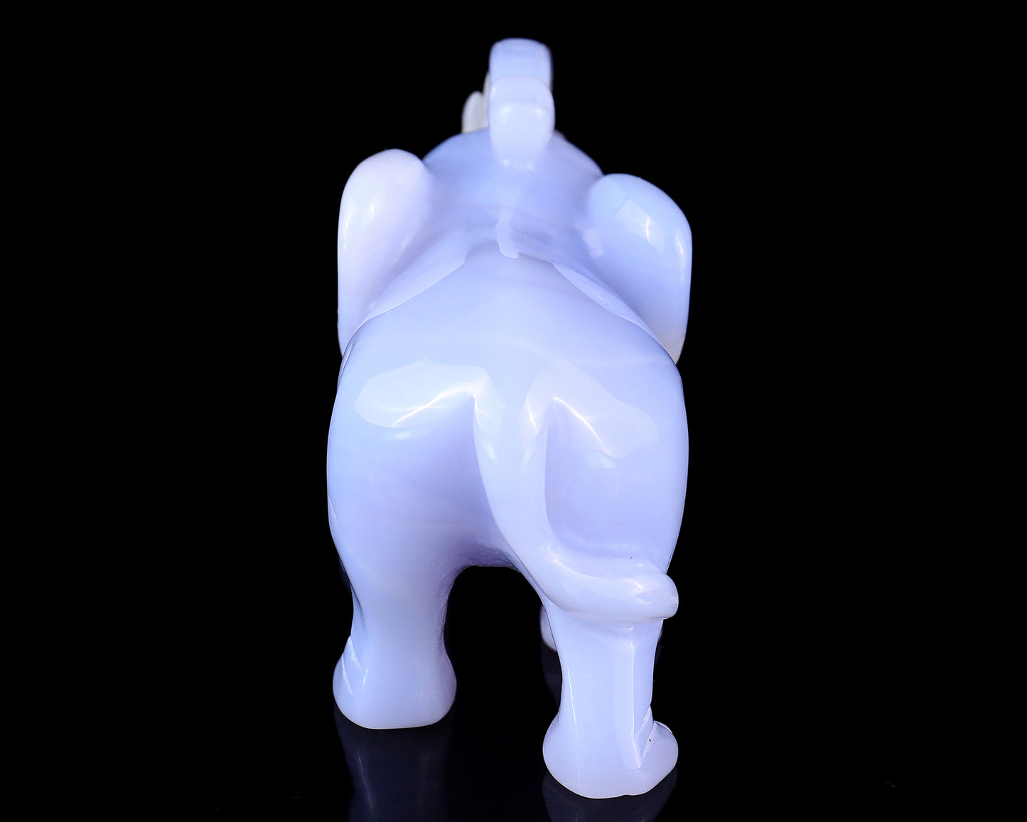 4.3" Blue Chalcedony Hand Carved Crystal Elephant Sculpture Crystallumi