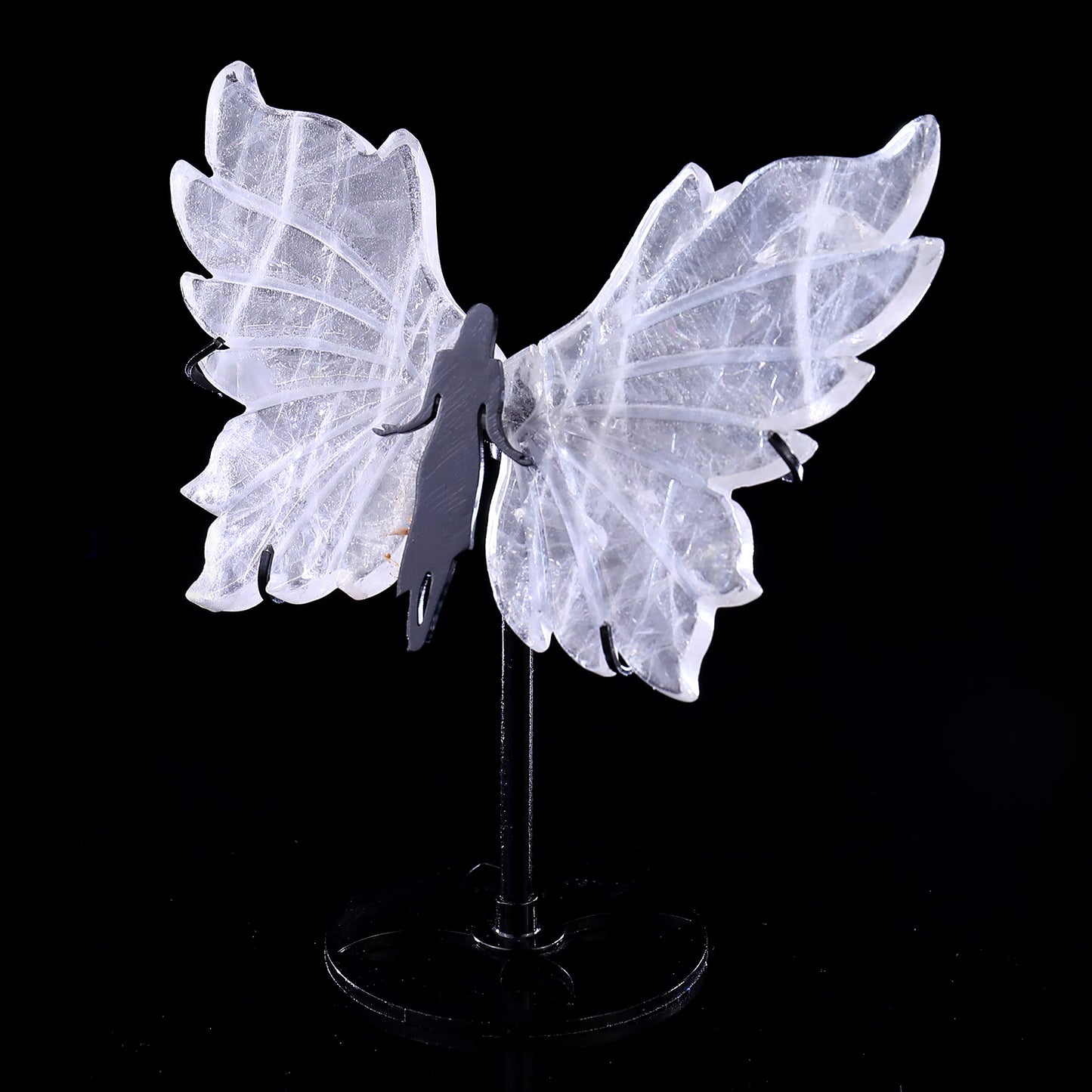 4.3" Quartz Rock Hand Carved Crystal Spirit Wings Sculpture Crystallumi