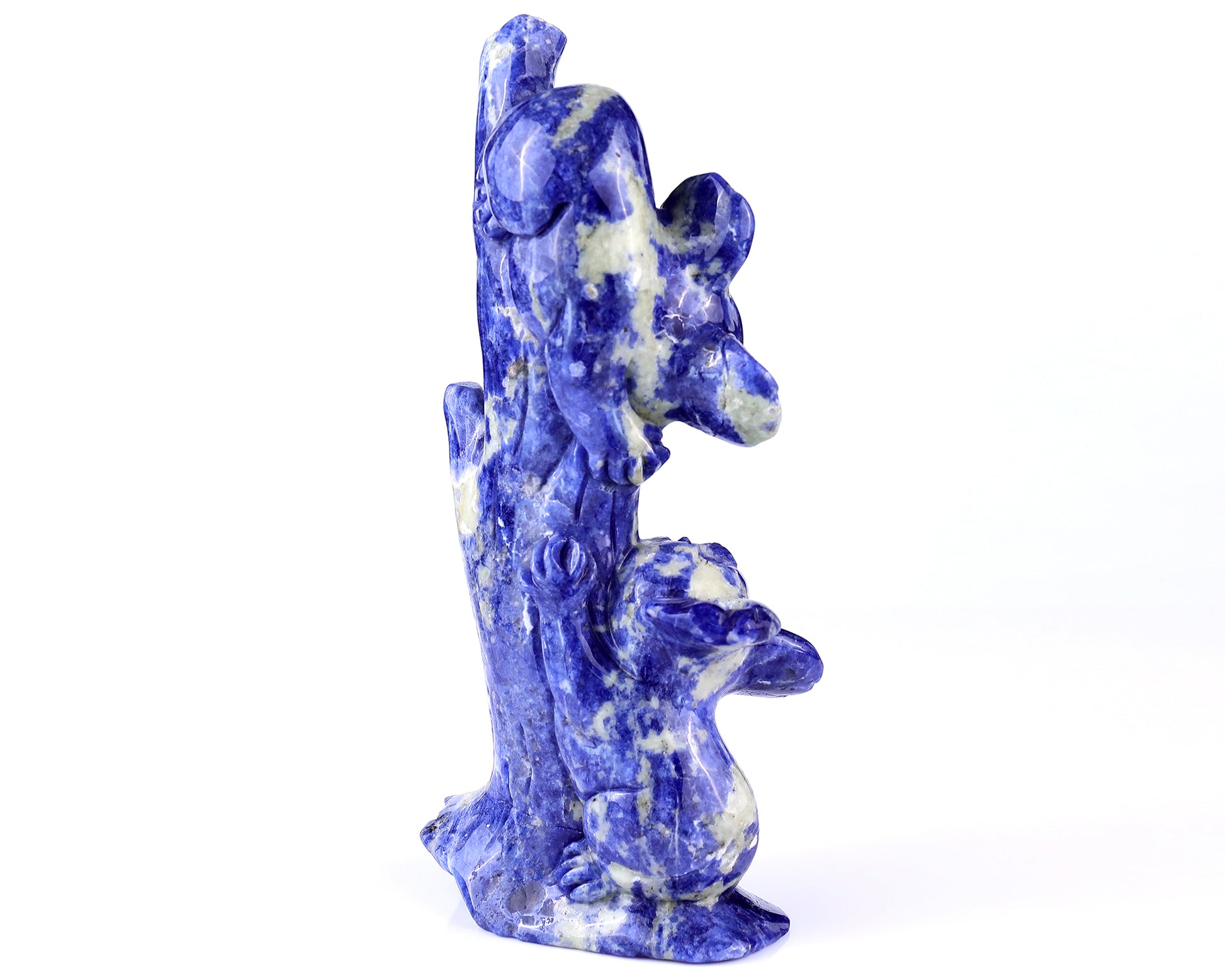 4.3" Sodalite Hand Carved Crystal Koalas Sculpture Crystallumi