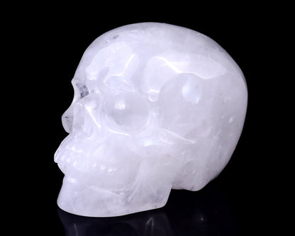 4.4" Angolan Quartz Hand Carved Crystal Realistic Skull Sculpture Crystallumi