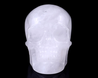 4.4" Angolan Quartz Hand Carved Crystal Realistic Skull Sculpture Crystallumi