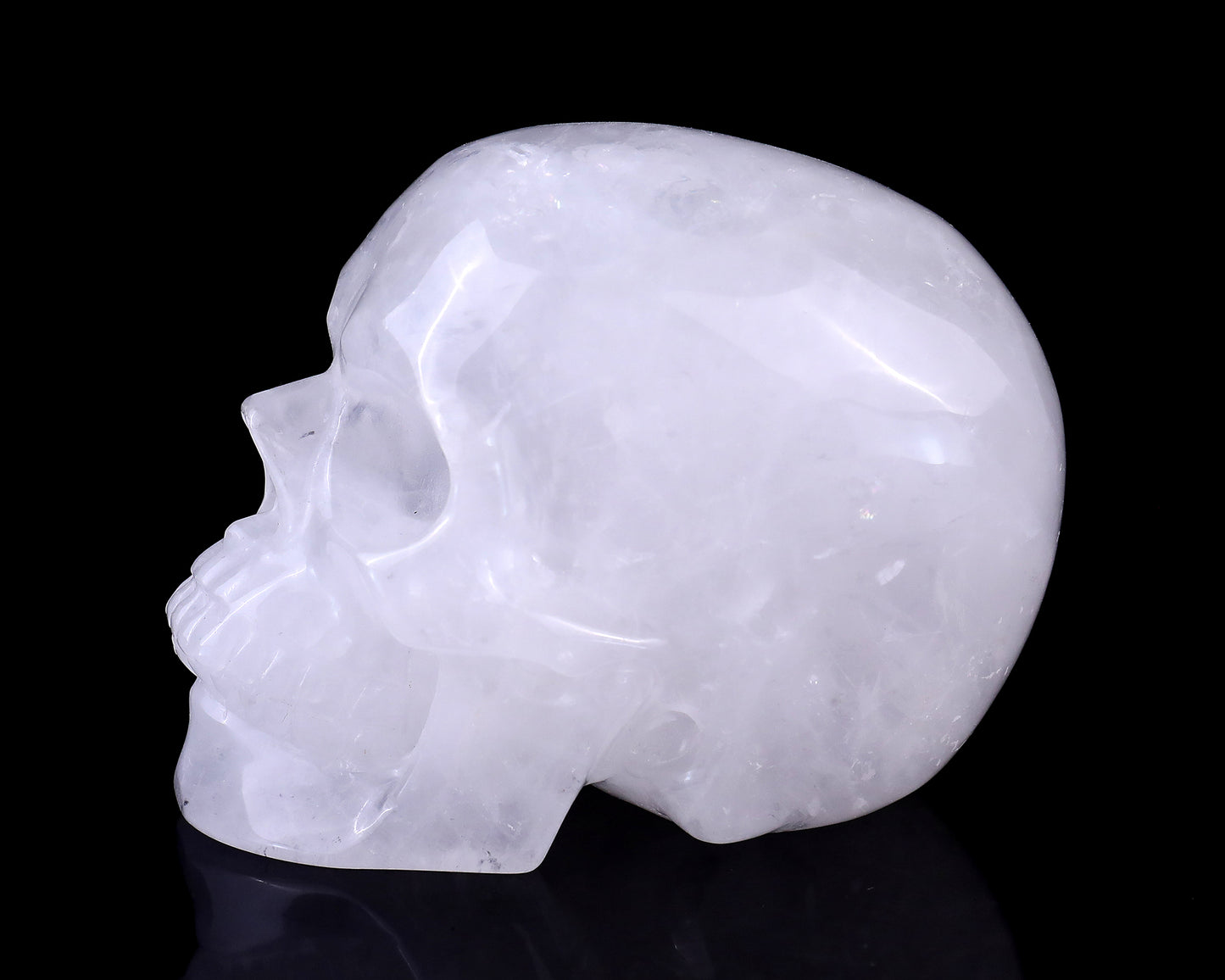 4.4" Angolan Quartz Hand Carved Crystal Realistic Skull Sculpture Crystallumi