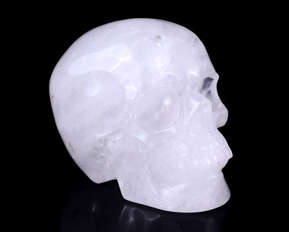 4.4" Angolan Quartz Hand Carved Crystal Realistic Skull Sculpture Crystallumi