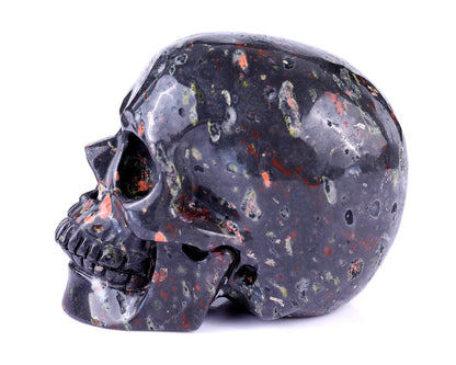 4.4" Plumite Hand Carved Crystal Realistic Skull Sculpture Crystallumi