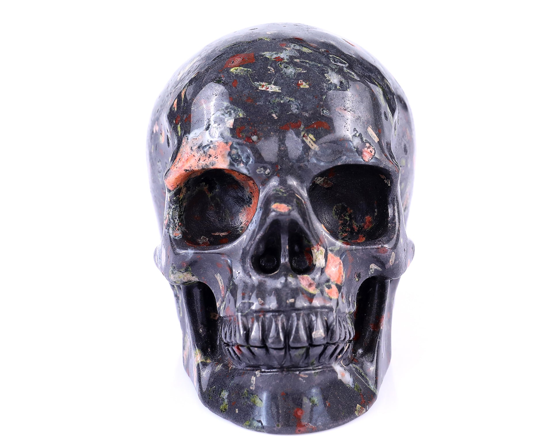 4.4" Plumite Hand Carved Crystal Realistic Skull Sculpture Crystallumi