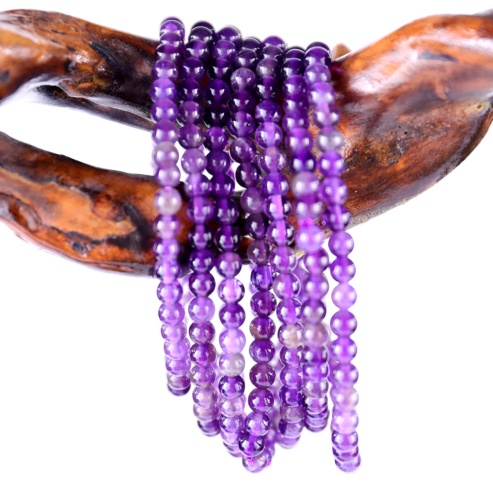 4.5mm Dream Amethyst Hand Carved Crystal Bracelet Crystallumi